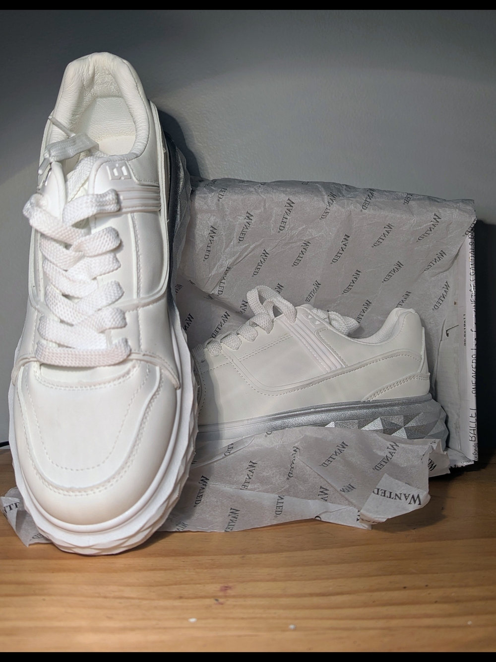 Wanted White Women's Platform Sneakers